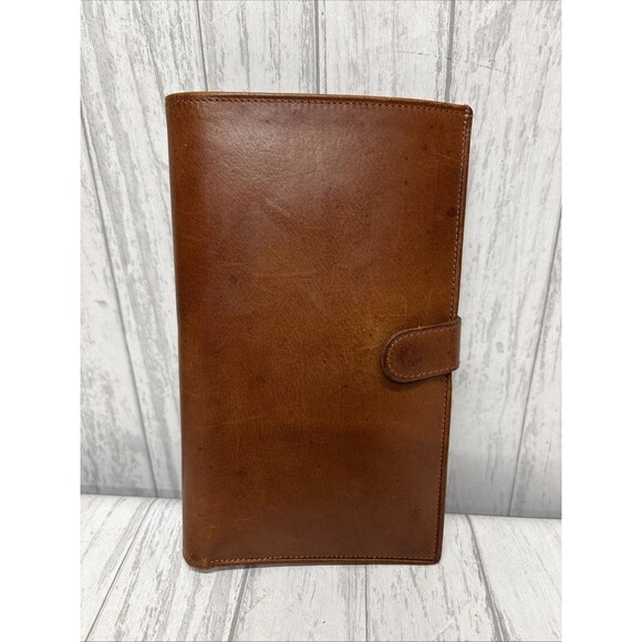 Coach Handbags - Vintage Brown Leather Coach Checkbook Wallet EUC